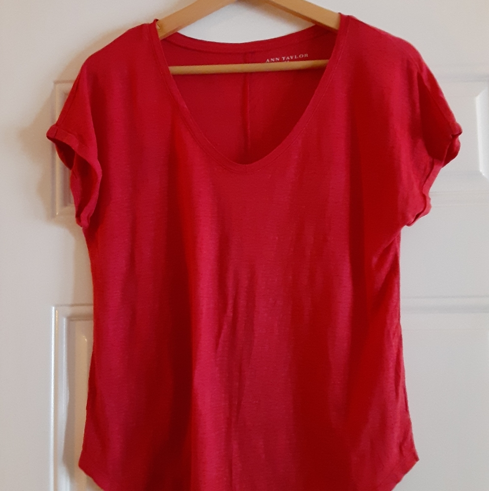 Ann Taylor Womans Sz Small Linen Blouse